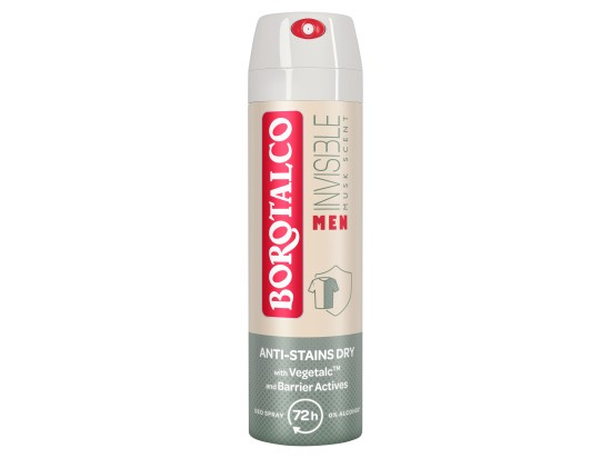 Borotalco MEN Invisible deodorant ve spreji 72h vůně Musk 150 ml