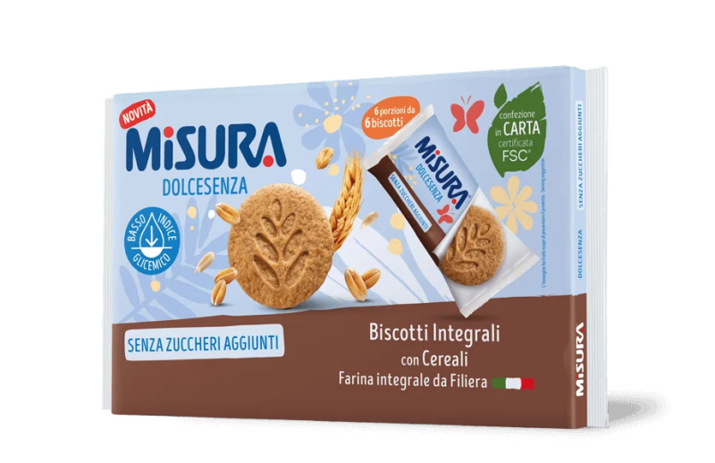 Misura Sušenky celozrnné BEZ CUKRU (Biscotti Integrali con Cereali) 280g