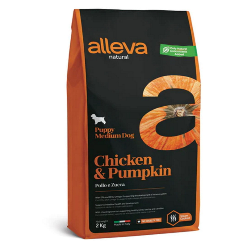 ALLEVA NATURAL Dog Dry Puppy Chicken&Pumpkin Medium 2kg