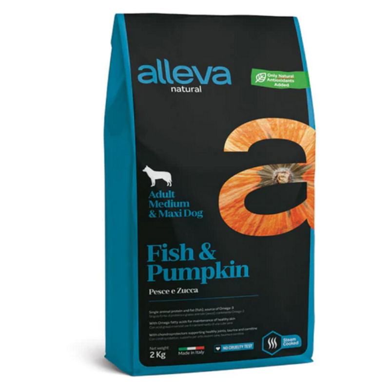 ALLEVA NATURAL Dog Dry Adult Fish&Pumpkin Medium/Maxi 2kg