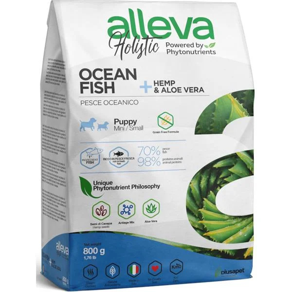 ALLEVA HOLISTIC Dog Dry Puppy Ocean Fish Mini  800g