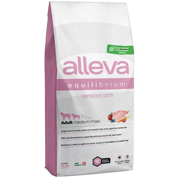 ALLEVA EQUILIBRIUM SENSITIVE PORK ADULT MEDIUM MAXI  12 kg