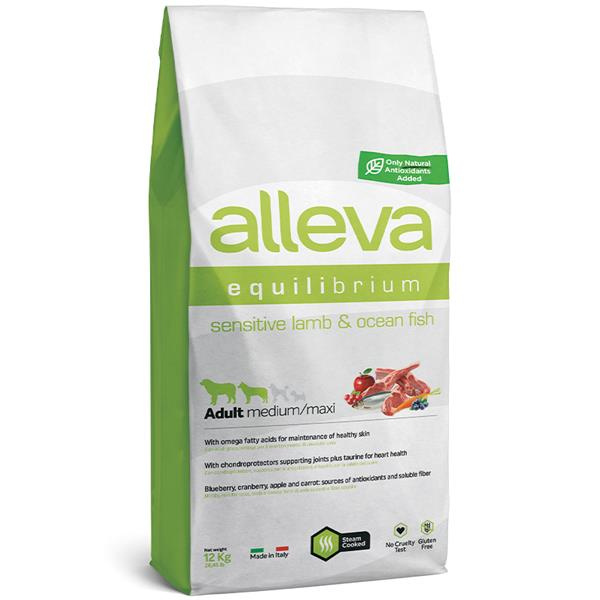 ALLEVA EQUILIBRIUM SENSITIVE LAMB AND OCEAN FISH ADULT MEDIUM/MAXI KG 12 12 kg