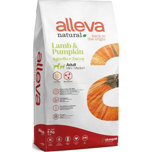 ALLEVA NATURAL Dog Dry Adult Lamb&Pumpkin Mini/Medium  5 kg