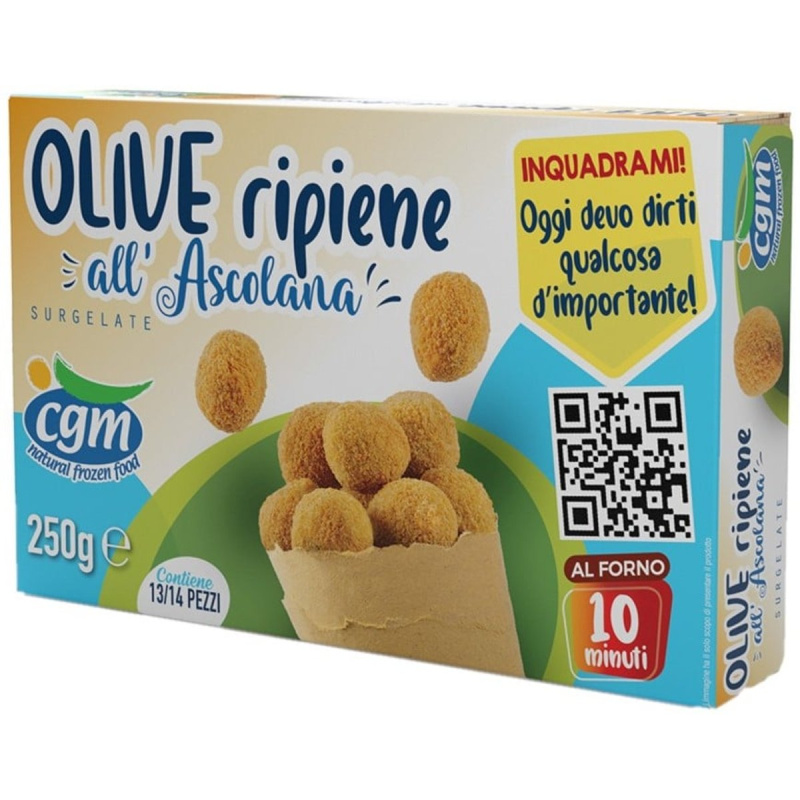 CGM Zelené olivy v těstíčku plněné masovou směsí se sýrem