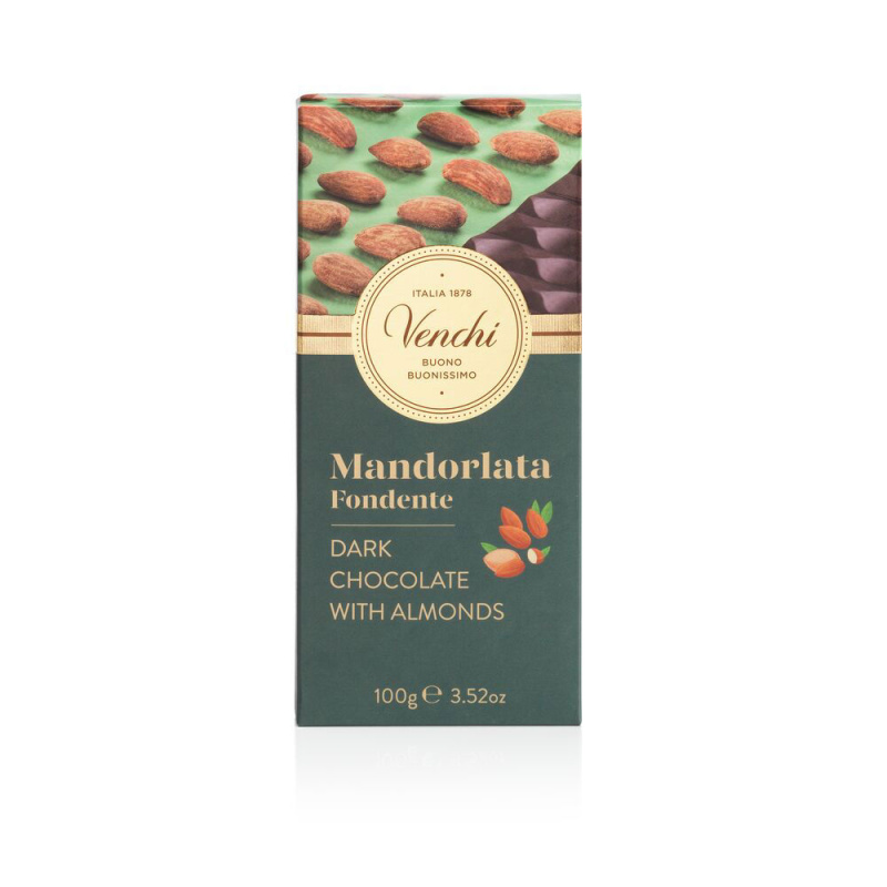 Venchi Mandorlata Fondente hořká čokoláda s mandlemi 100g