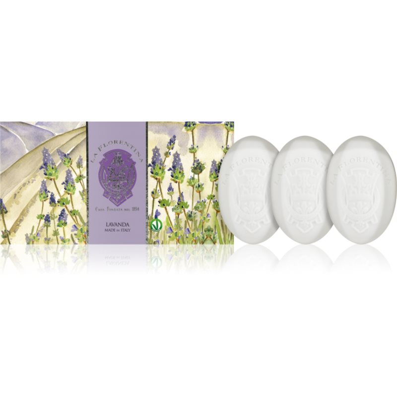 La Florentina Lavender Hand Soap sada tuhých mýdel s vůní levandule 3x150 g