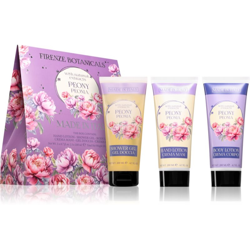 La Florentina Peony Hand Cream, Shower Gel and Body Lotion dárková sada