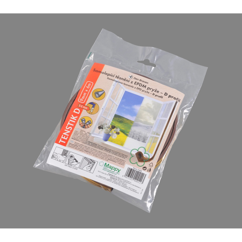 Den Braven Těsnicí profily z EPDM pryže hnědá Šířka: 9 (mm), Délka: 6 (m), Tloušťka: 6 (mm)