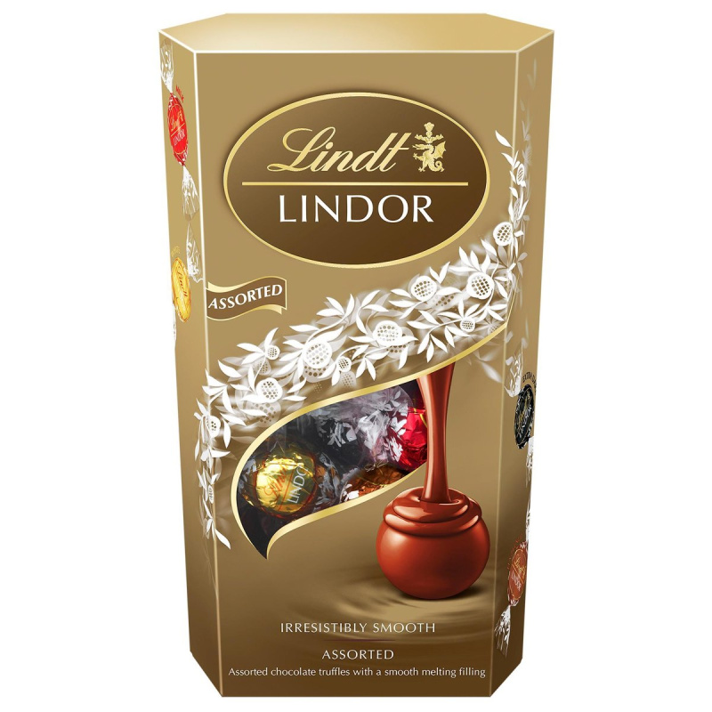 Lindt LINDOR Čokoládové pralinky směs zlatý mix velké balení