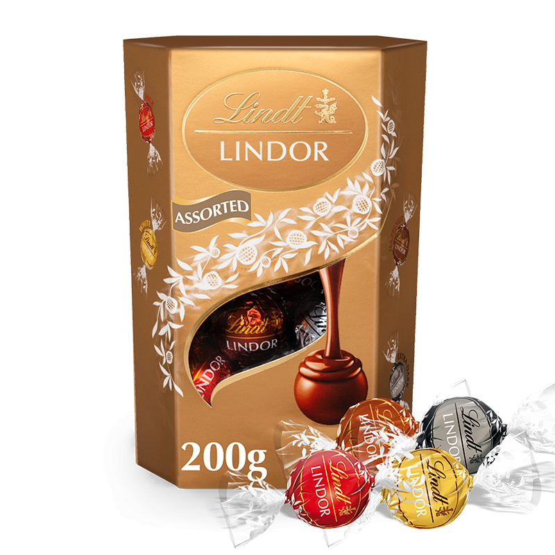 Lindt Bonboniéra LINDOR čokoládové pralinky směs zlatý mix