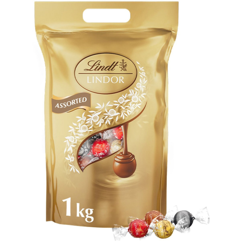 Lindt Bonboniéra LINDOR Megabalení čokoládových pralinek zlatý mix