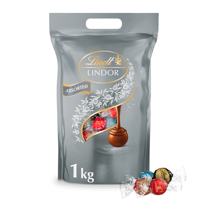 Lindt Bonboniéra LINDOR Megabalení čokoládových pralinek stříbrný mix