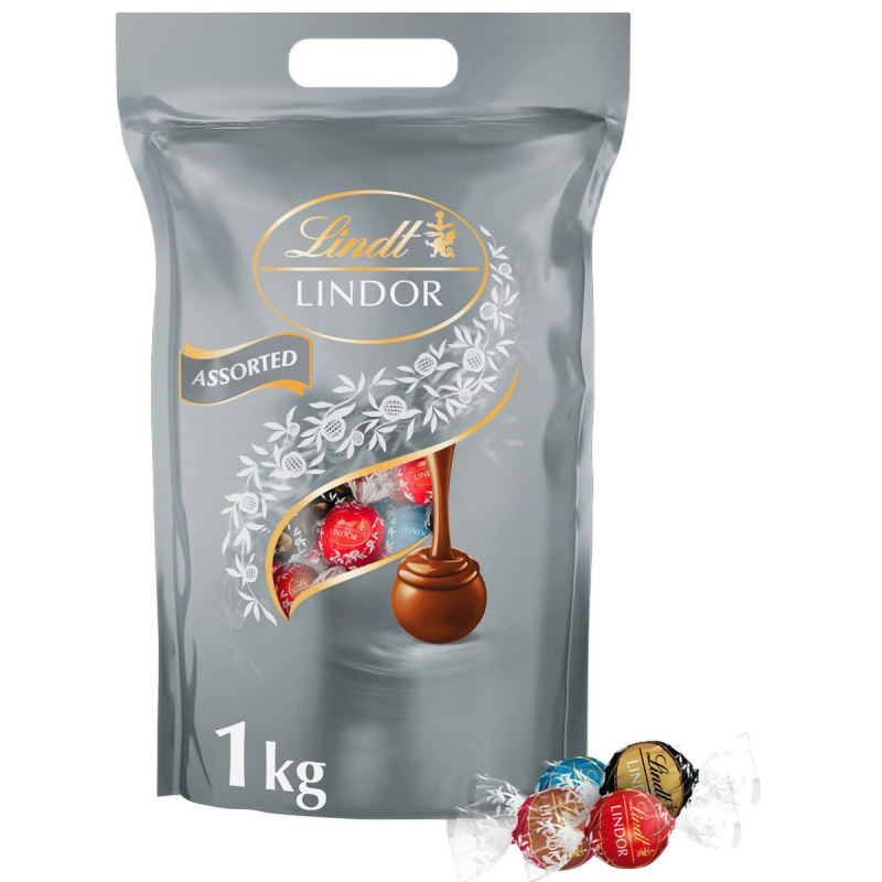 Lindt Bonboniéra LINDOR Megabalení čokoládových pralinek stříbrný mix