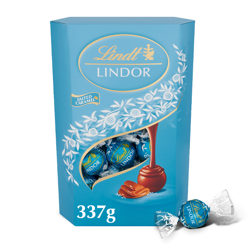 Lindt Bonboniéra LINDOR Maxibalení čokoládových pralinek Slaný karamel