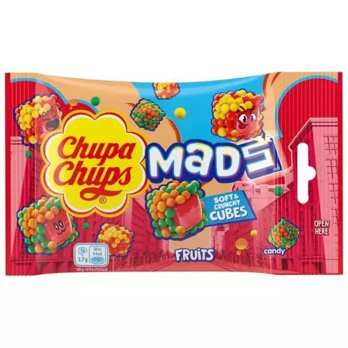 Chupa Chups Želé Mads obalené v křupavých kuličkách s ovocnou příchutí