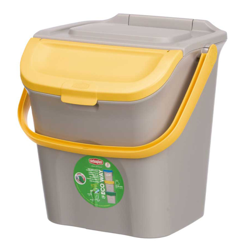 StefanPlast Odpadkový koš na tříděný odpad, 28 l, žlutý žlutý