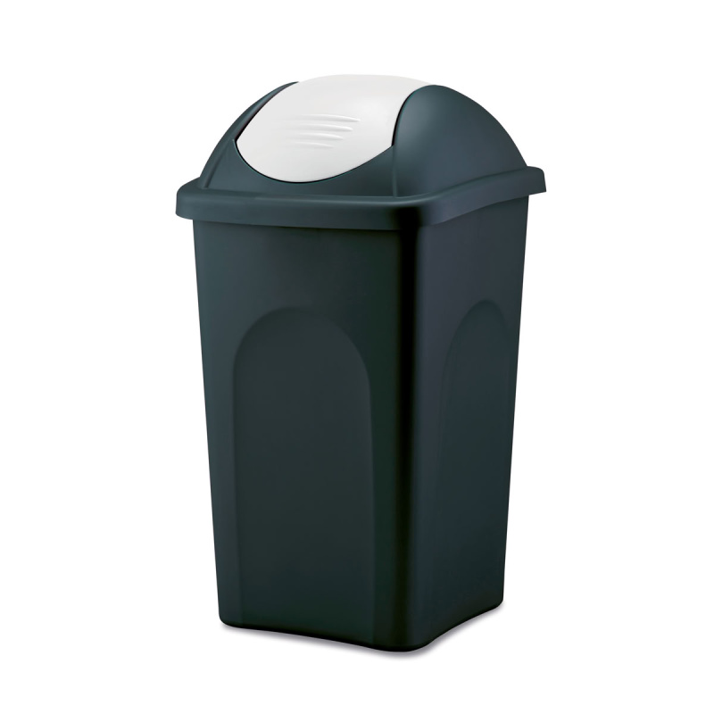 STEFANPLAST Odpadkový koš Multipat 60 l, černý, bílé víko