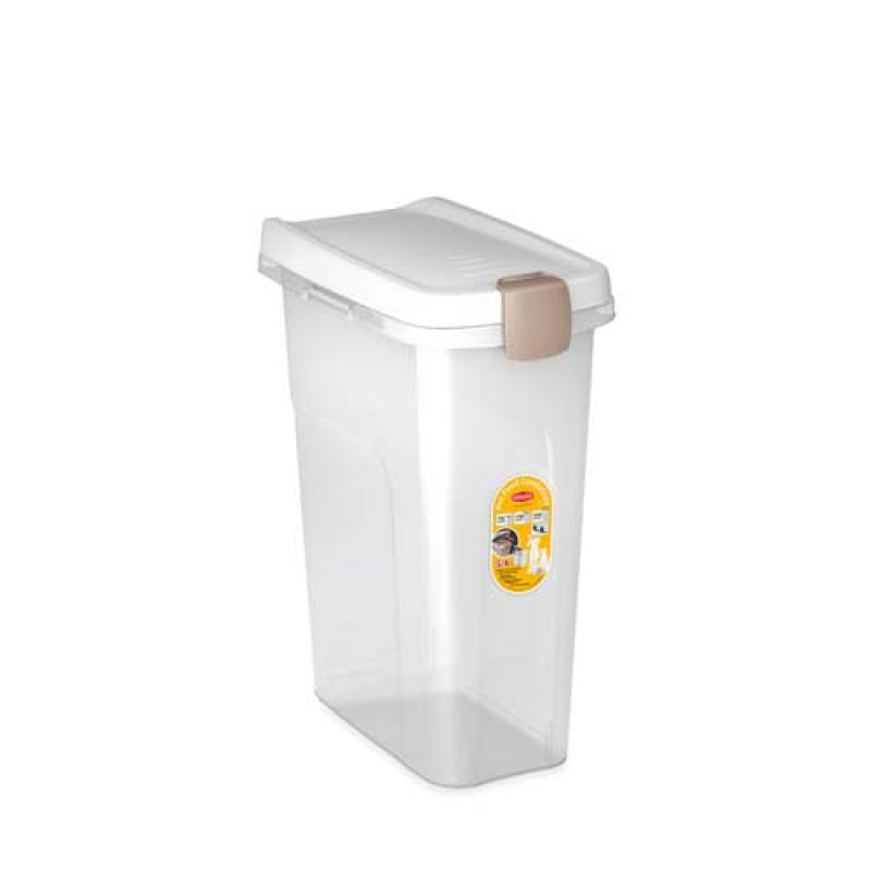 Stefanplast Pet food Container 39x24x51cm 25l průsvitný/bílý barel na 10kg granulí