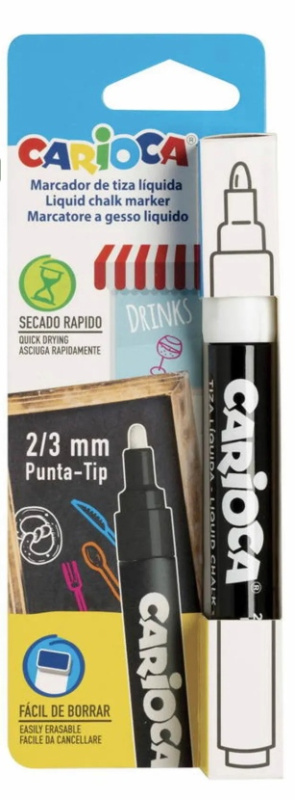 Carioca křídový popisovač bílý 1ks Carioca
