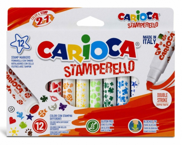 Carioca Stamperello fixy 12ks s razítky Carioca
