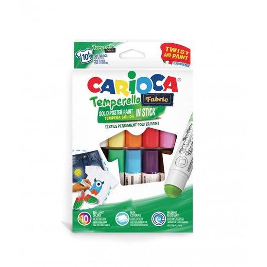 CARIOCA tuhé temperové barvy na textil 10 ks Idea Creative, s.r.o.