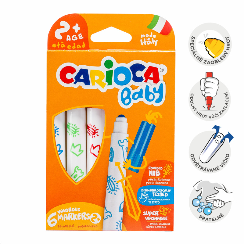 Carioca Baby fixy 6ks omyvatelné Carioca