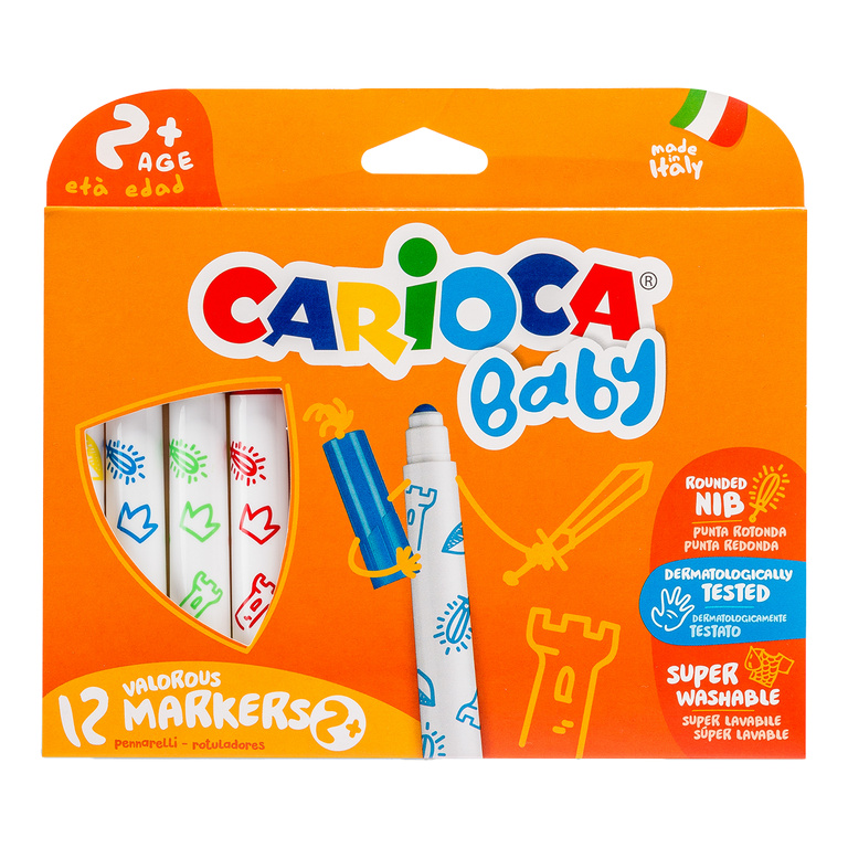 Fixy Carioca Baby 2+, kulatý hrot - 12 ks