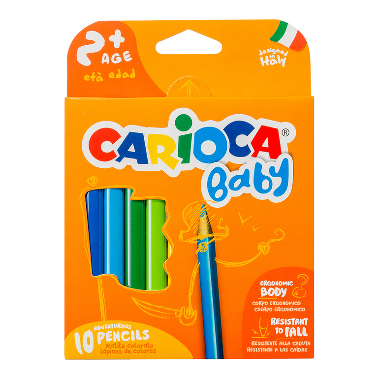 Pastelky trojhranné Carioca Baby 2+, 10 ks