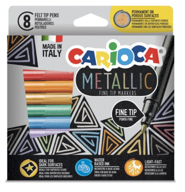 Carioca Metallic fix s jemným hrotem 8ks Carioca