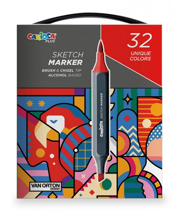 CARIOCA Plus Sketch fixy v boxu 32 kusů Carioca