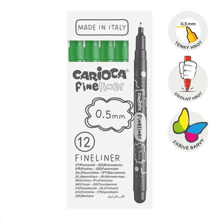 Fineliner Carioca 0,5 mm - 1 ks, zelený