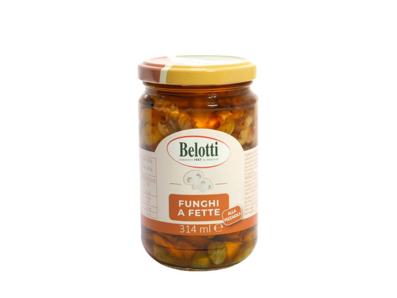 Belotti houby v rajčatové omáčce s bylinkami (Funghi a Fette alla Pizzaiola) 314ml