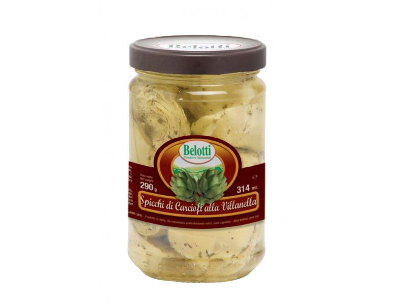 Belotti Artyčokové plátky Villanella (Spicchi Di Carciofo Villanella) 314ml
