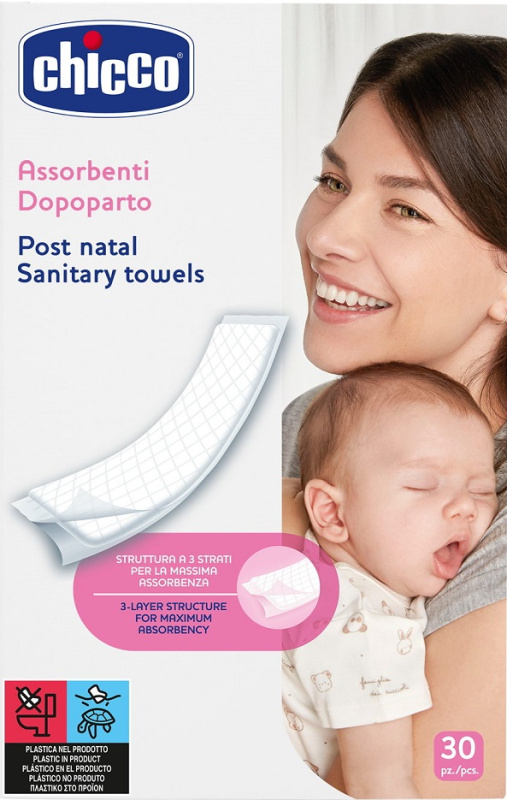 Chicco Mammy Post Natal Sanitary Towels porodnické vložky 30 ks