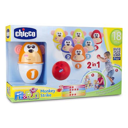 Chicco Kuželky veselé opičky, 6 ks