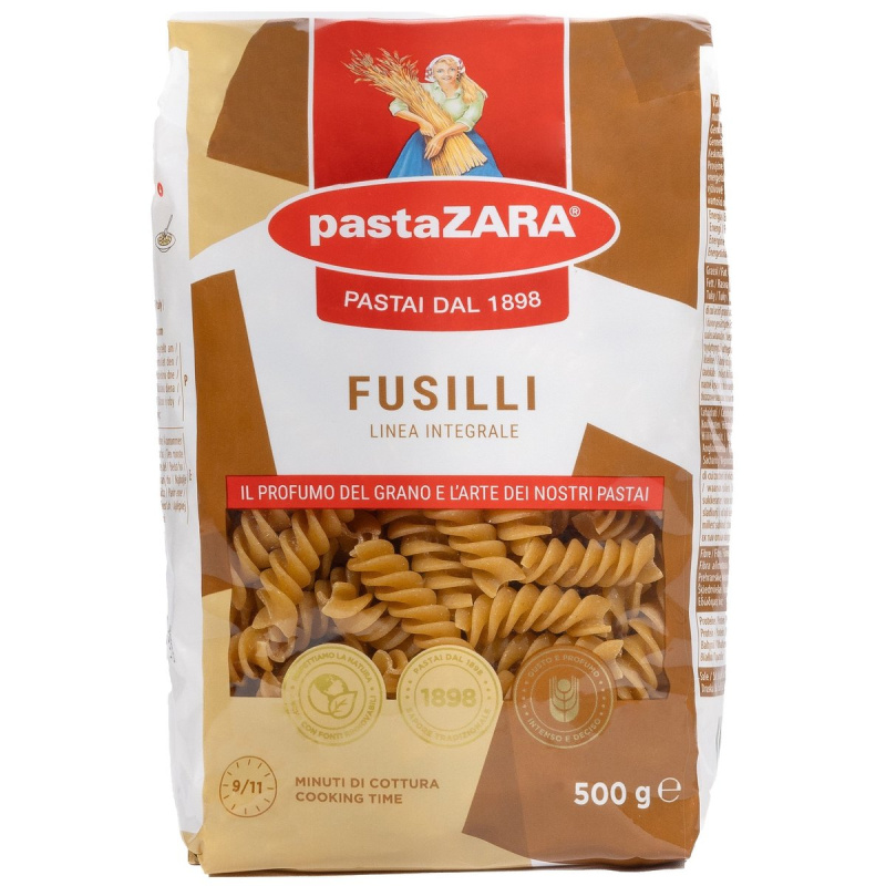 Pasta Zara Těstoviny semolinové celozrnné Fusilli