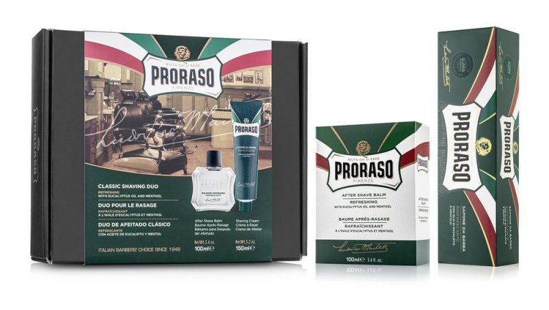Proraso Dárková sada osvěžujícího krému a balzámu po holení- eukalyptus