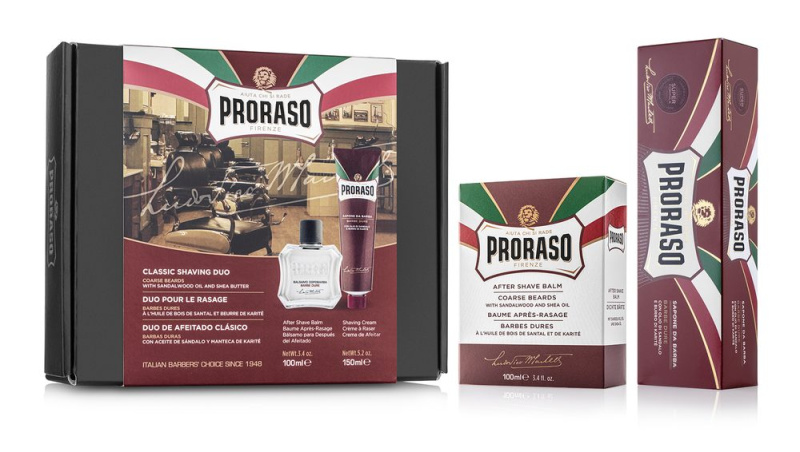 Proraso Dárková sada vyživujícího krému a balzámu po holení - santalové dřevo
