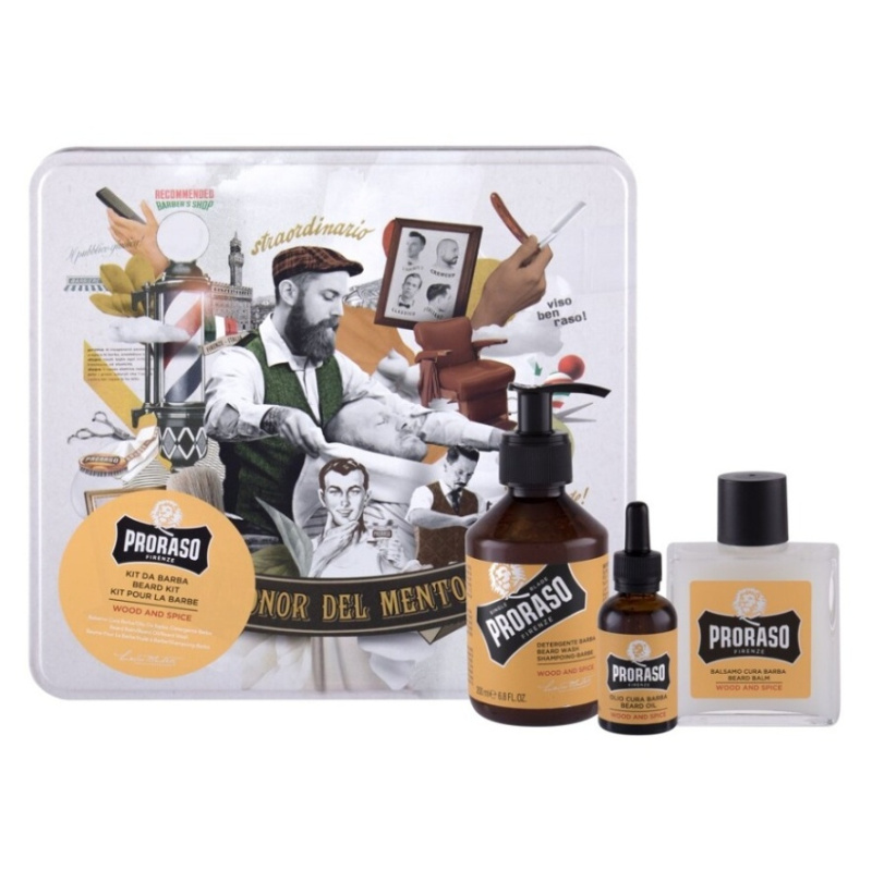 Proraso Set Beard Routine sada na vousy Wood and Spice