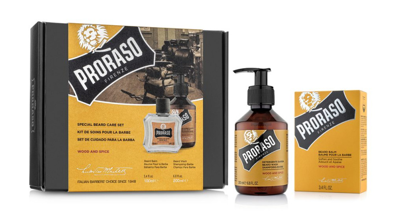 Proraso Dárková sada balzámu a mýdla na plnovous- Wood & Spice