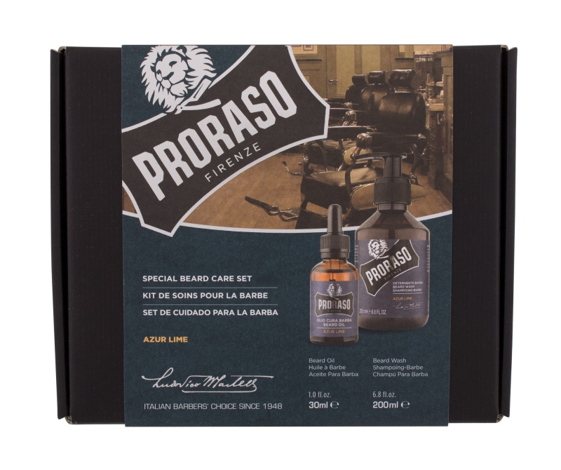 Proraso Set Beard Original dárková sada na vousy pro muže Azur Lime