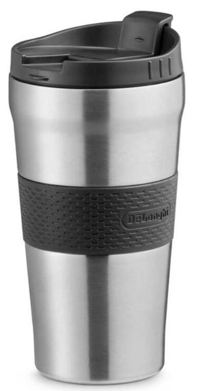 DeLonghi Termohrnek De'Longhi DLSC073 / 470 ml / nerezová ocel/silikon/plast / nerez/černá Varianta: ivi1