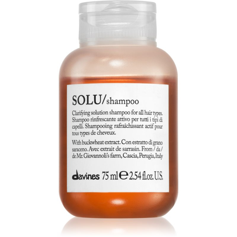 Davines Essential Haircare SOLU Shampoo hloubkově čisticí šampon s osvěžujícím účinkem 75 ml