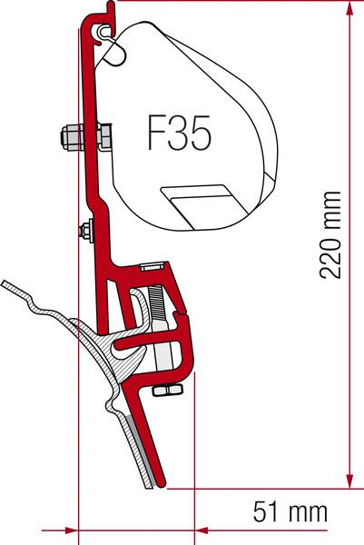 FIAMMA Adaptér pro Reimo Multirail T4 nebo Brandrup