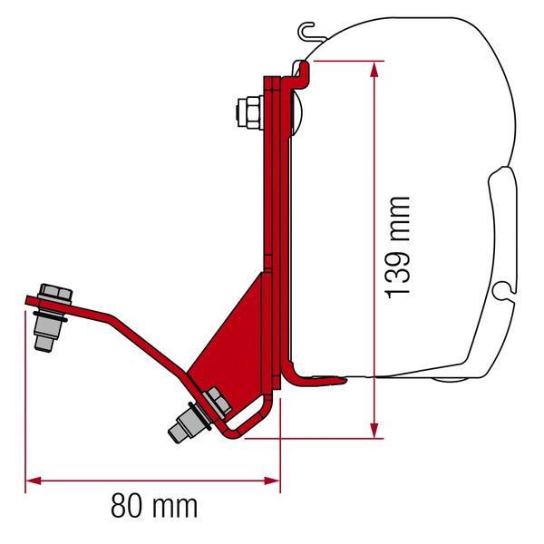 FIAMMA Adaptér pro F45 Ducato/HymerCar/Pössl od 07 se střešní lištou
