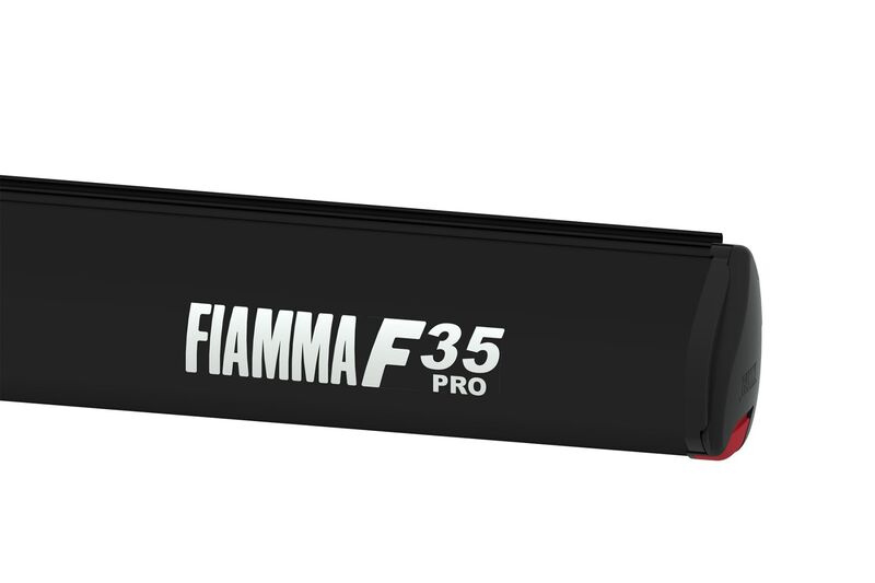Kompaktní markýza Fiamma F35pro Barva krytu: Černá, Délka markýzy: 253 cm, Barva tkaniny: Královská šedá