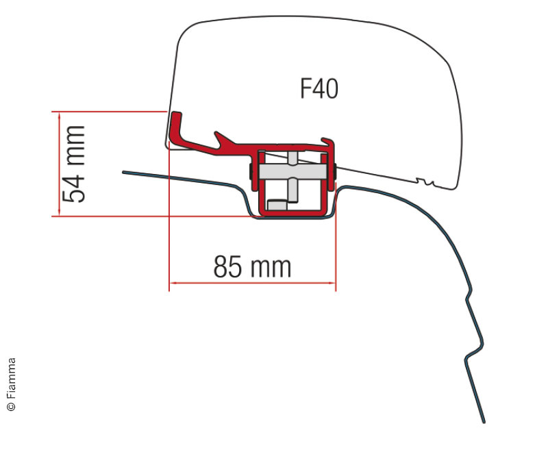 FIAMMA Montážní adaptér pro F40Van VW T5/T6, verze UK