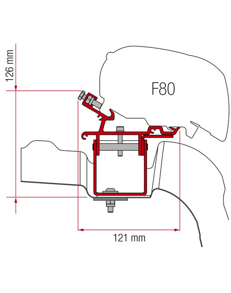 Adaptér pro markýzu Fiamma F80 pro vozidlo VW Crafter L3H3 od roku 2016