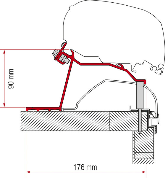 Adaptér markýzy Fiamma F65L a F80S pro karavan Hobby od roku 2014